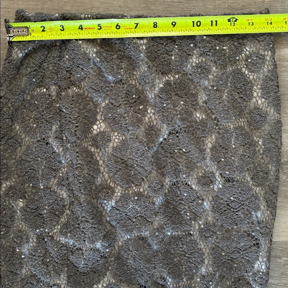 NWT Ann Taylor Silver Lace Overlay Sz 2 mini skirt - Picture 4 of 7